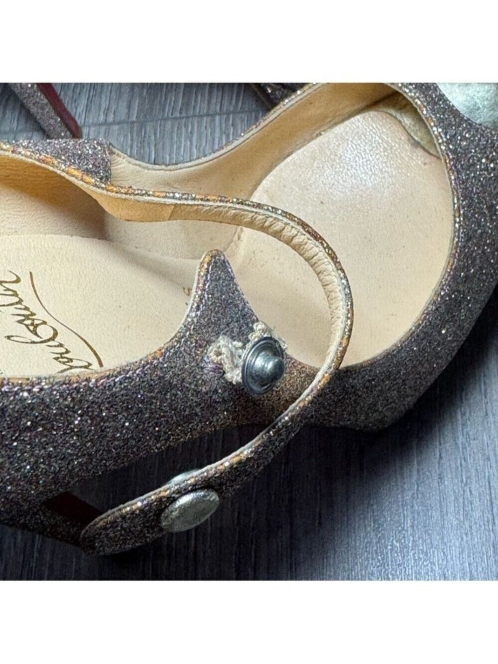 Christian Louboutin Bana 140 Glitter Minispecchio Silver Mary Jane Platform 0412 - Picture 8 of 12